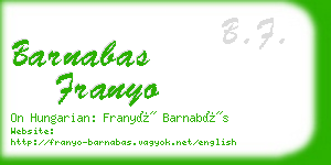 barnabas franyo business card